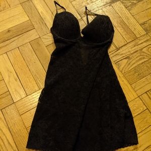 Victoria's Secret Black Lacie Nightgown/Slip, L